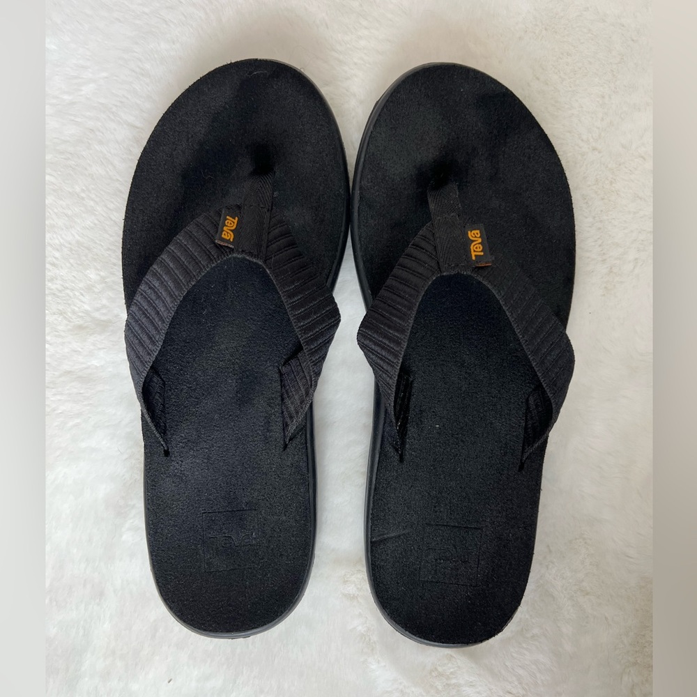 TEVA Women’s Flip Flop Black Thong Flats Sandals Shoes Size 8